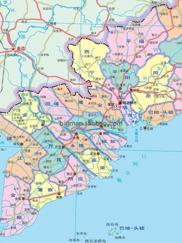 越南地圖中文版，外貿公司、工廠、旅行社與自由行的得力助手，限時五折助力商務與旅行